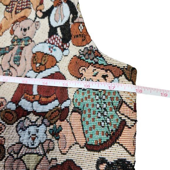 Backroad Blues vest teddy bears tapestry vintage size L - Picture 6 of 7